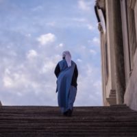 Climbing the stairs in Rome