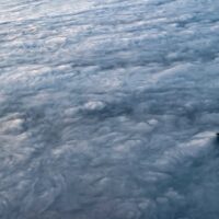Flying over Munich in morning fog